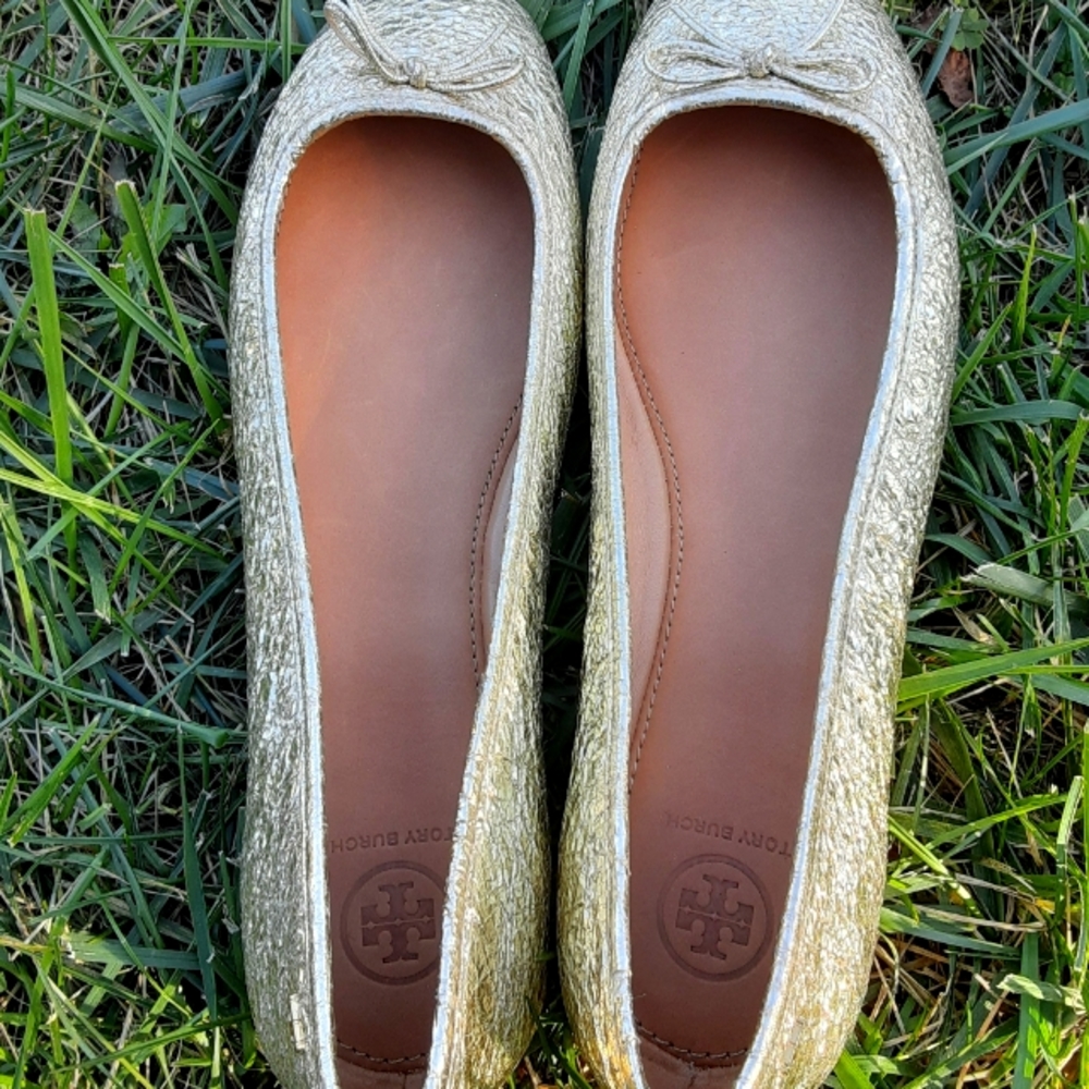 Gold Tory Burch Flat Sandal
